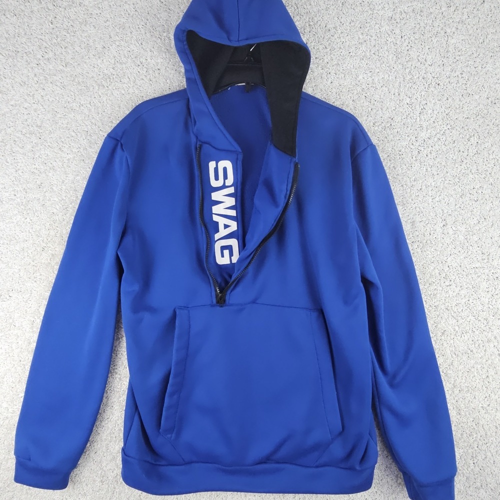NAF NAF Paris 1/2 Zip Pullover Hoodie SWAGβ Spellout Women's 3XL Asymmetrical
